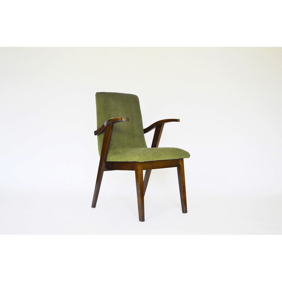 Image 1 of Fauteuil vintage en velours vert par Mieczysław Puchała, années 1950