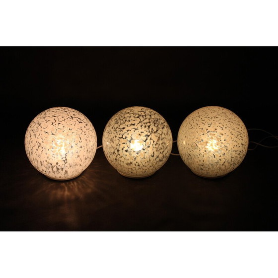 Image 1 of Lampe de table vintage à globe en verre, années 1980