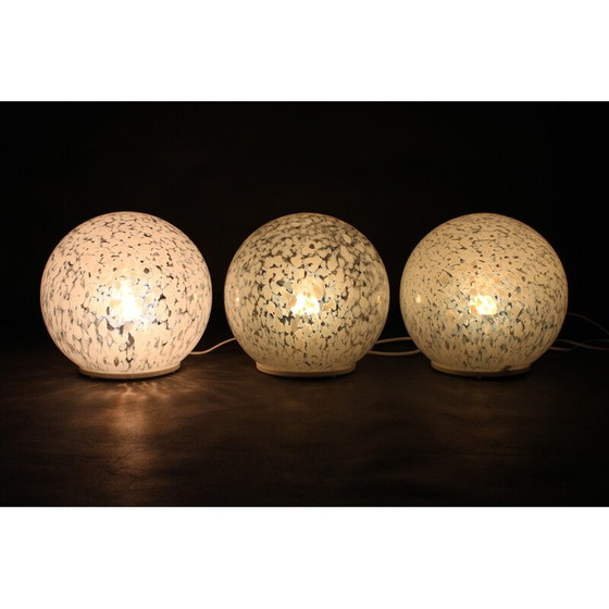 Image 1 of Lampe de table vintage à globe en verre, années 1980
