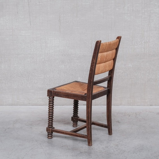 Image 1 of Ensemble de 6 chaises de salle à manger en jonc, France années 1950