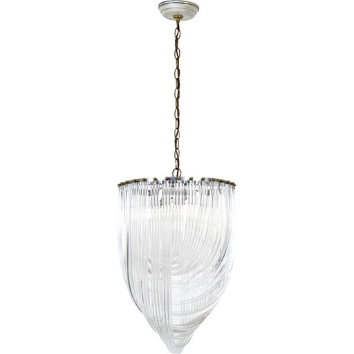 Lustre vintage en ruban de lucite et laiton, 197