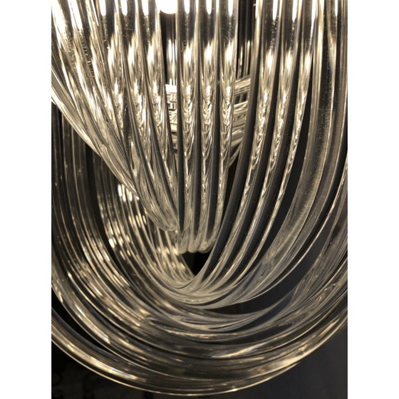 Image 1 of Lustre vintage en ruban de lucite et laiton, 197