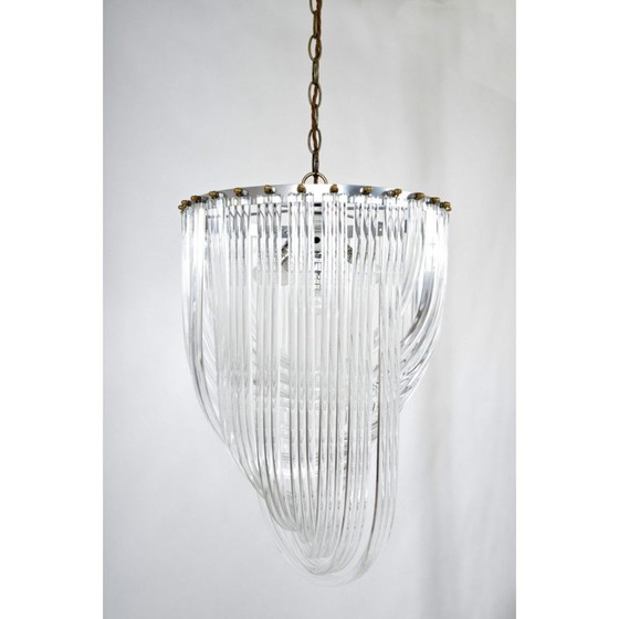 Image 1 of Lustre vintage en ruban de lucite et laiton, 197