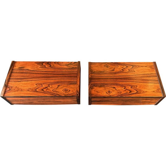 Image 1 of Paire de tables de nuit murales en palissandre Santos vintage