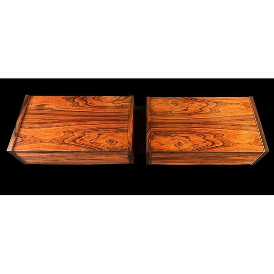 Image 1 of Paire de tables de nuit murales en palissandre Santos vintage