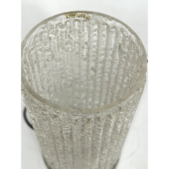 Image 1 of Lampe de table vintage en verre et métal brossé modèle "Albenga" par Stilux Milano, Italie 1960