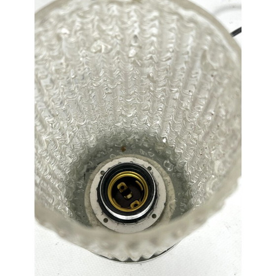 Image 1 of Lampe de table vintage en verre et métal brossé modèle "Albenga" par Stilux Milano, Italie 1960