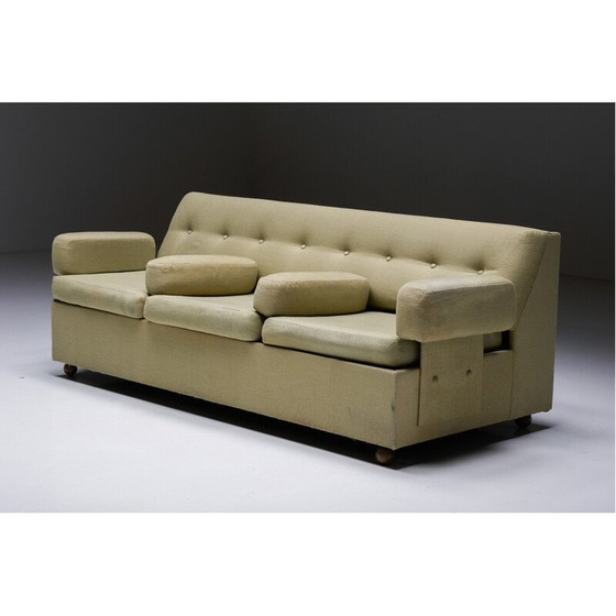 Image 1 of Canapé vintage en tissu vert de la société Seng, Allemagne, années 1930