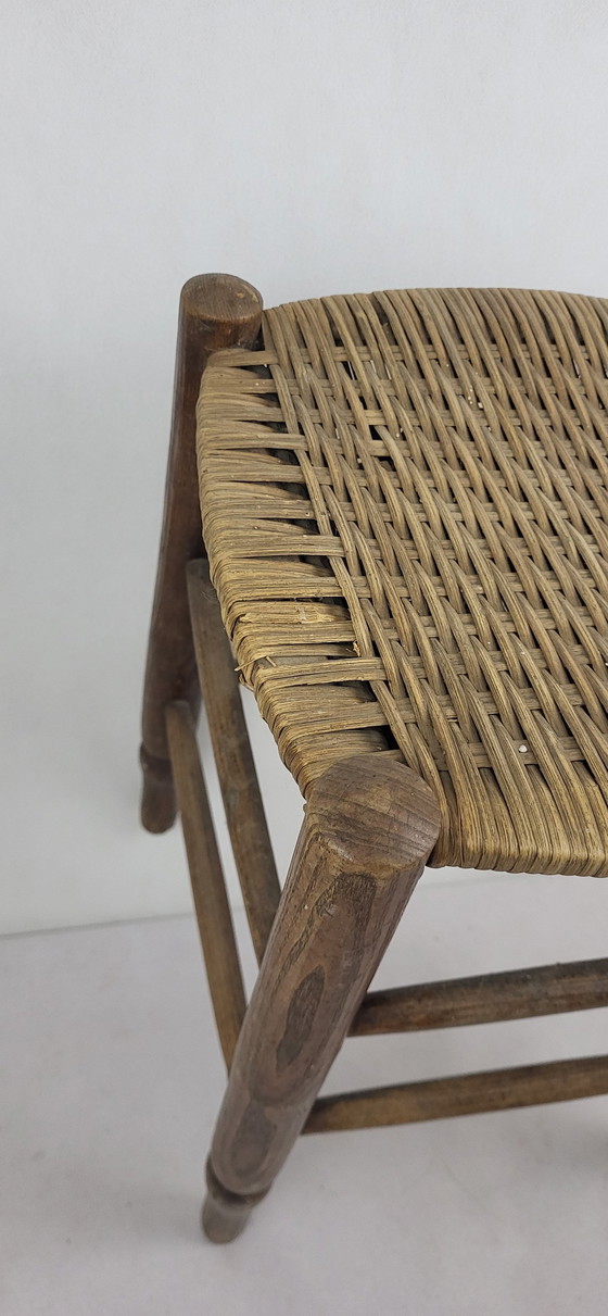 Image 1 of Tabouret En Rotin Tressé