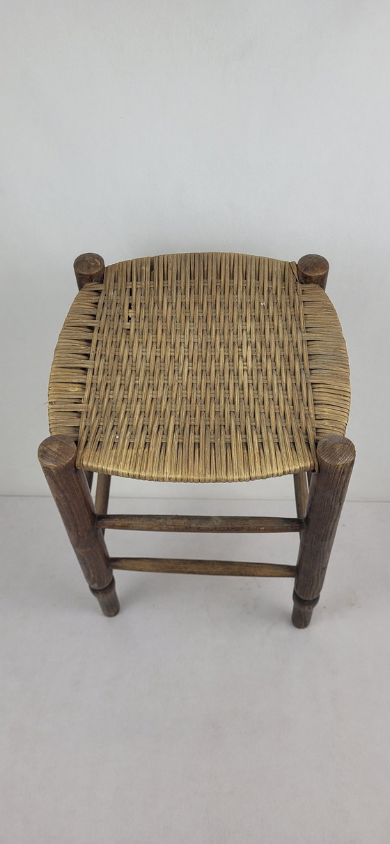 Image 1 of Tabouret En Rotin Tressé