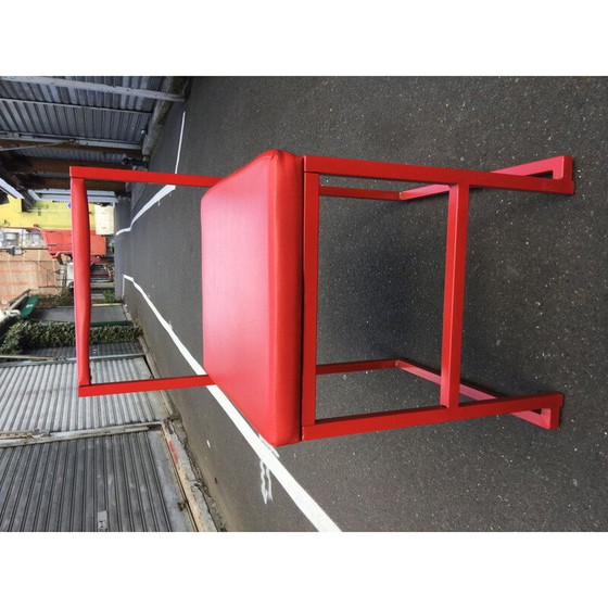 Image 1 of Ensemble de 8 chaises vintage rouge 1980
