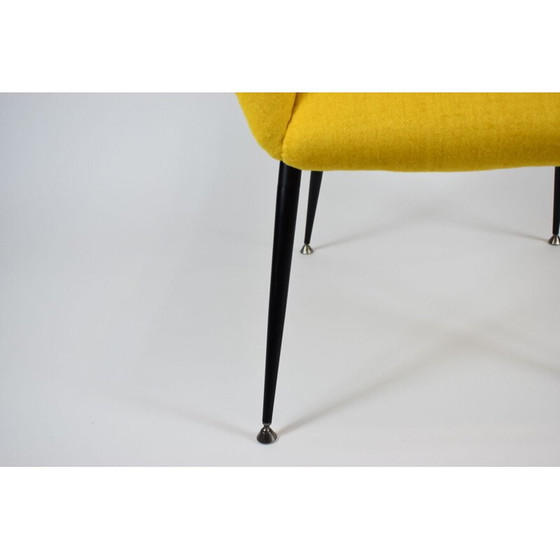 Image 1 of Fauteuil soviétique vintage Shell en tissu jaune 1960s