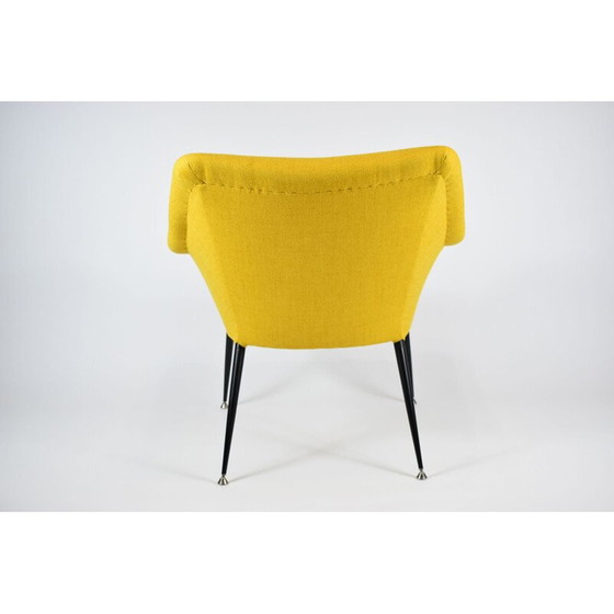 Image 1 of Fauteuil soviétique vintage Shell en tissu jaune 1960s