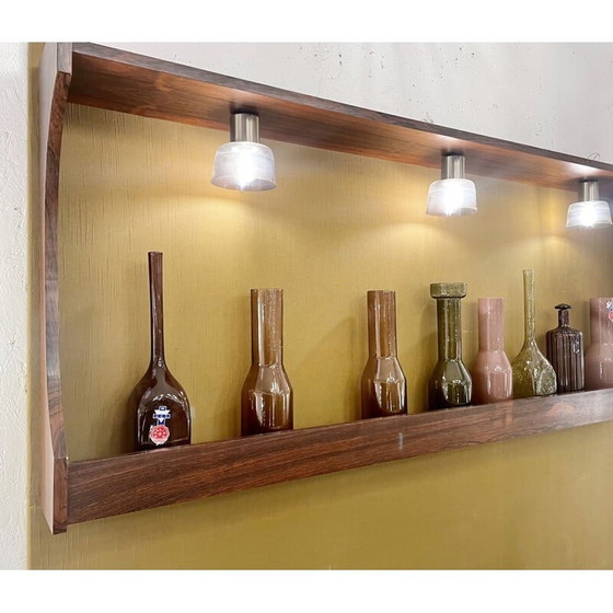 Image 1 of Bar en bois et textile vert du Mid Century, Italie années 1960