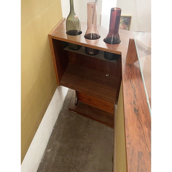 Image 1 of Bar en bois et textile vert du Mid Century, Italie années 1960