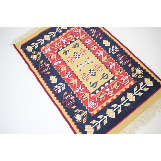 Image 1 of Tapis vintage en laine réversible, 1960