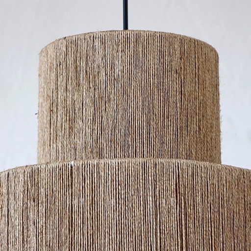 Lampe pendante en jute et rotin