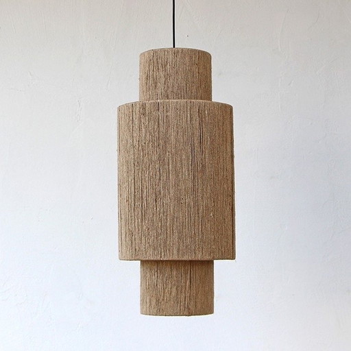 Lampe pendante en jute et rotin