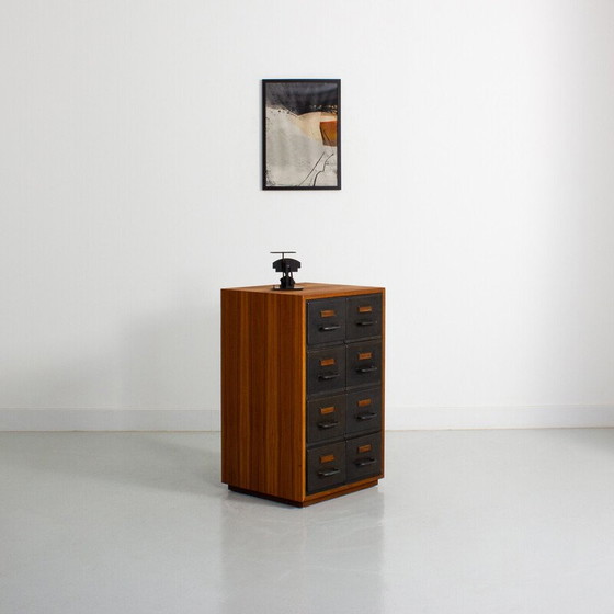 Image 1 of Meuble industriel vintage avec armoire en teck
