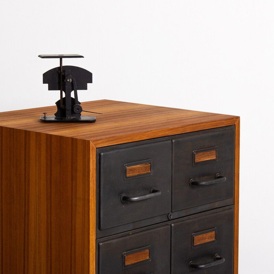 Image 1 of Meuble industriel vintage avec armoire en teck