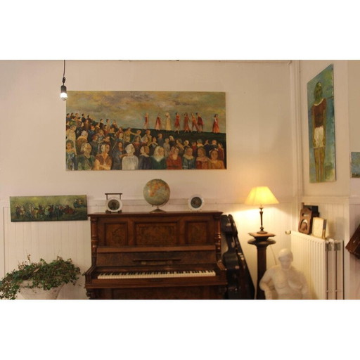 Huile sur toile vintage "Kyrielle" par Elodie Huré