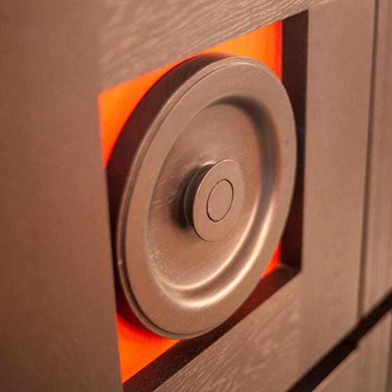 Image 1 of Buffet noir vintage en placage de frêne, 1970