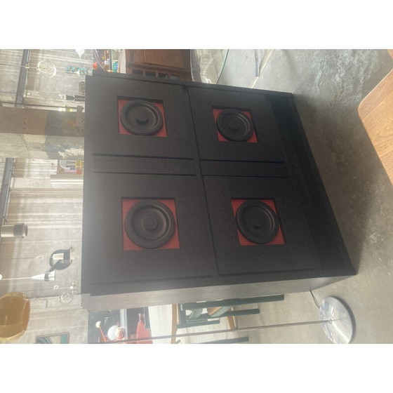 Image 1 of Buffet noir vintage en placage de frêne, 1970