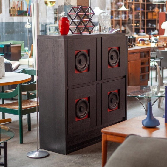 Image 1 of Buffet noir vintage en placage de frêne, 1970