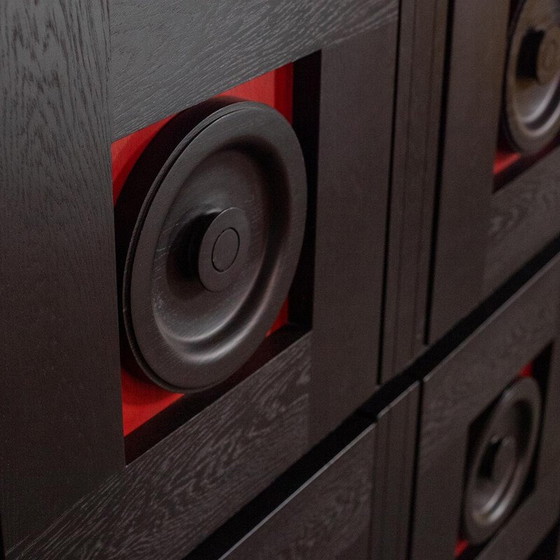 Image 1 of Buffet noir vintage en placage de frêne, 1970