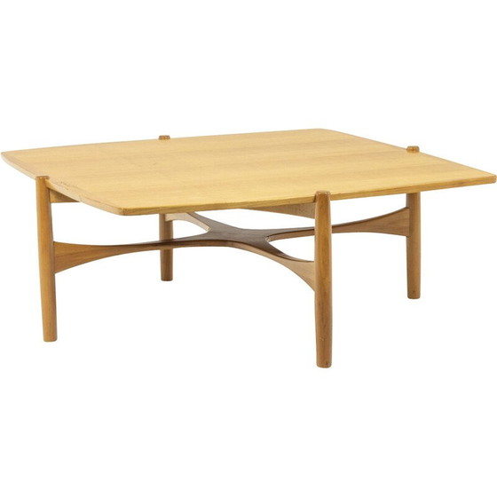Image 1 of Table basse carrée vintage en bois de cerisier, Danemark 1970