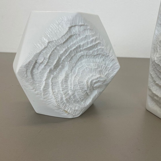Image 1 of Paire de vases en porcelaine Op Art vintage par Ak Kaiser, Allemagne 1970