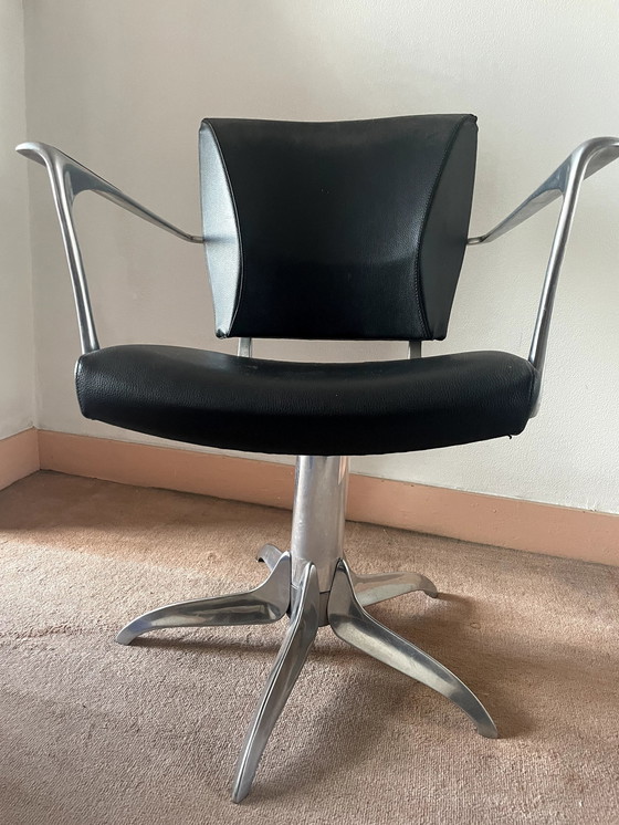 Image 1 of 2X Chaises de bureau vintage en aluminium