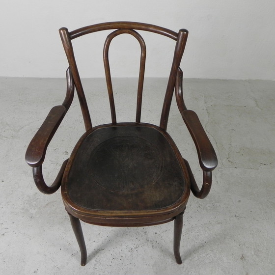 Image 1 of Fauteuil en hêtre avec accoudoirs, style Thonet, années 1920
