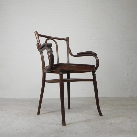Image 1 of Fauteuil en hêtre avec accoudoirs, style Thonet, années 1920