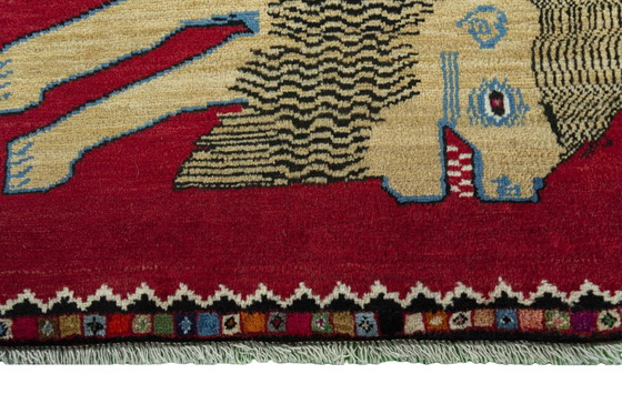 Image 1 of Gabbeh noué à la main avec motif de lion - 178 X 109 cm