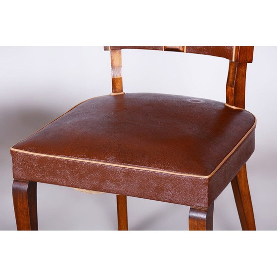 Image 1 of Paire de chaises en hêtre Art déco vintage par Jules Leleu, France 1920