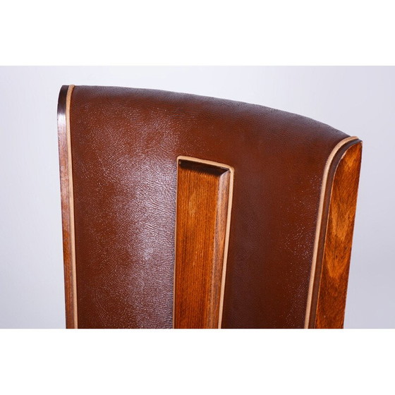 Image 1 of Paire de chaises en hêtre Art déco vintage par Jules Leleu, France 1920