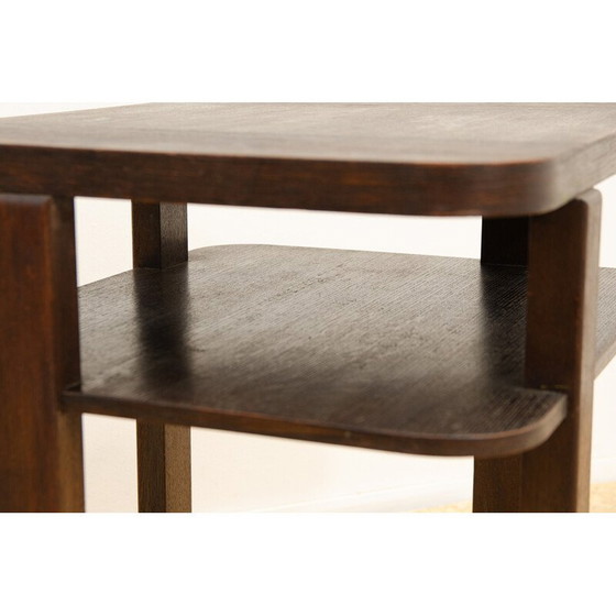 Image 1 of Table basse vintage Art Déco en hêtre et noyer, Tchécoslovaquie 1930