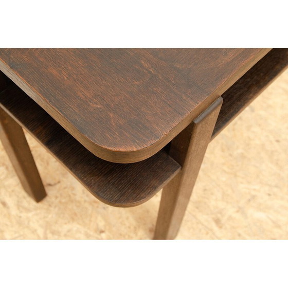 Image 1 of Table basse vintage Art Déco en hêtre et noyer, Tchécoslovaquie 1930