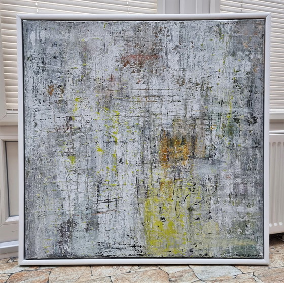 Image 1 of Frances Eckhardt - Peinture abstraite 80X80 cm + cadre No 202308-02