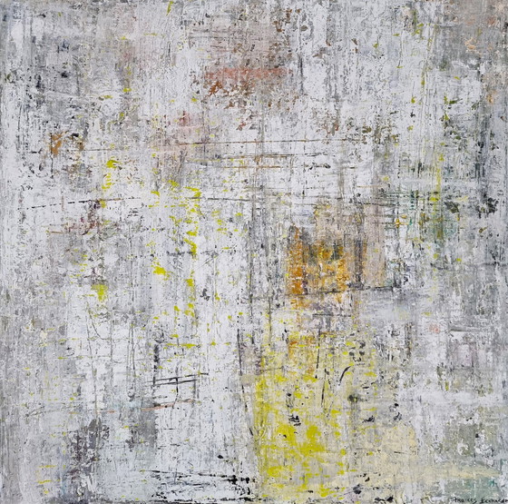 Image 1 of Frances Eckhardt - Peinture abstraite 80X80 cm + cadre No 202308-02