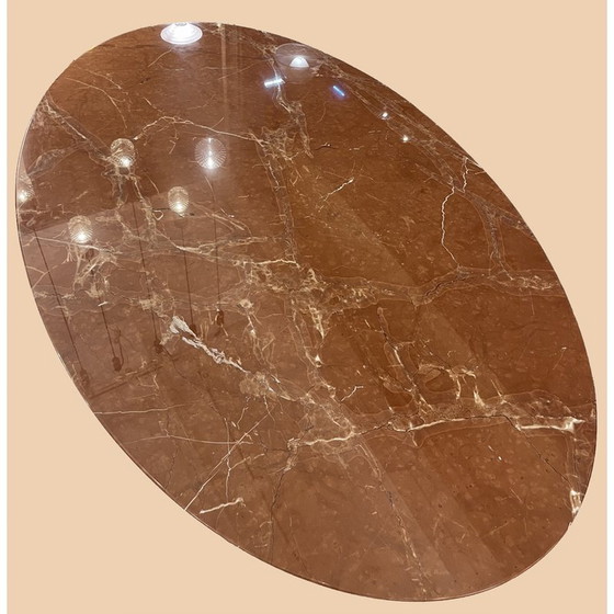 Image 1 of Vintage Carrara marble and metal dining table for Knoll International