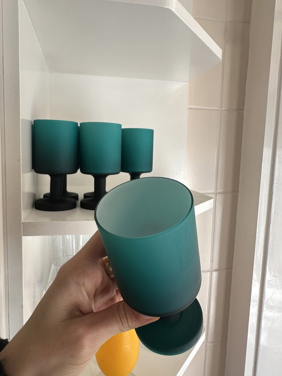 Image 1 of Carlo Moretti 1970's Murano Glass Wine Glass x 6