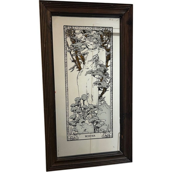 Image 1 of Miroir vintage d'Alphonse Mucha, 1970