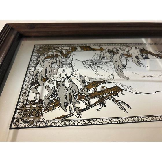 Image 1 of Miroir vintage d'Alphonse Mucha, 1970