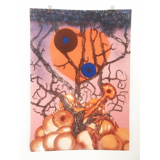Image 1 of Lithographie vintage "L'arbre de la science" de Rafael Bartolozzi, 2004