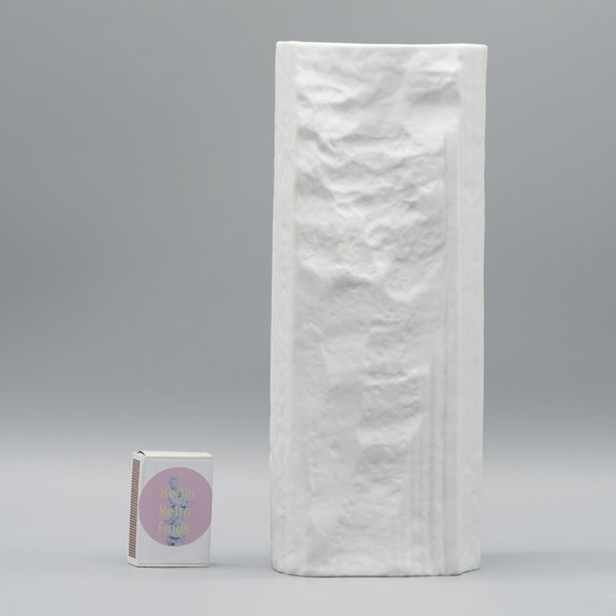 Image 1 of Vase Brutaliste Martin Freyer Rosenthal Studio-Linie Bisque Porcelaine Relief Duo