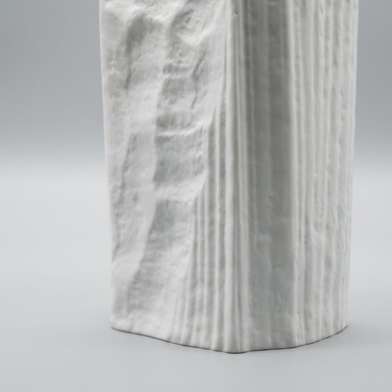 Image 1 of Vase Brutaliste Martin Freyer Rosenthal Studio-Linie Bisque Porcelaine Relief Duo