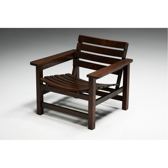 Image 1 of Fauteuil vintage en pin massif, français 1970