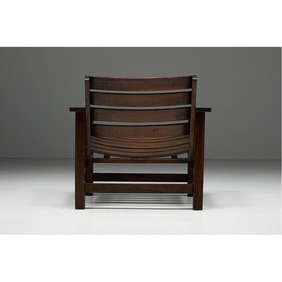 Image 1 of Fauteuil vintage en pin massif, français 1970